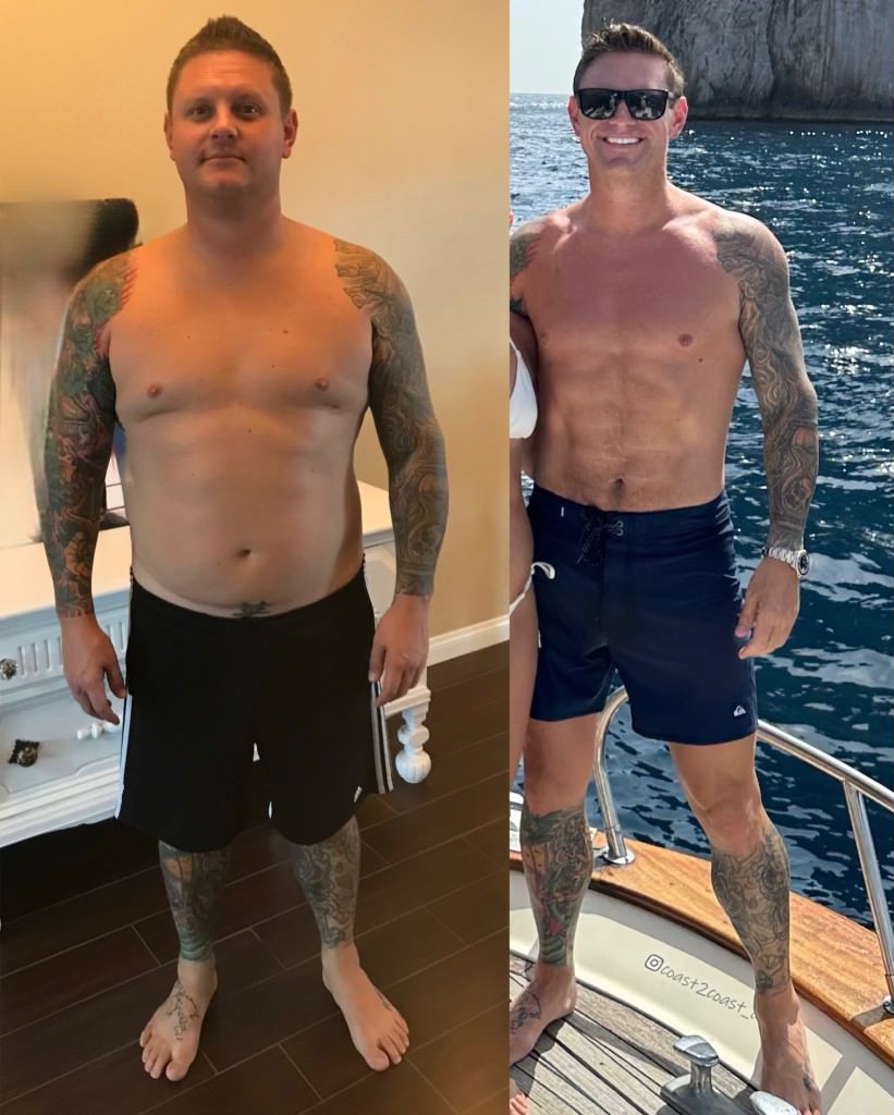 Before and after Weight Loss and TRT at Opal Aesthetics Bakersfield